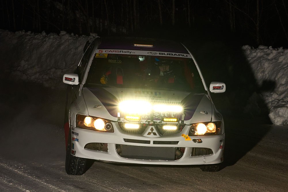 Hoosier Rally Tires Team at Rally Perce Neige in Maniwaki, Canada during a night stage
